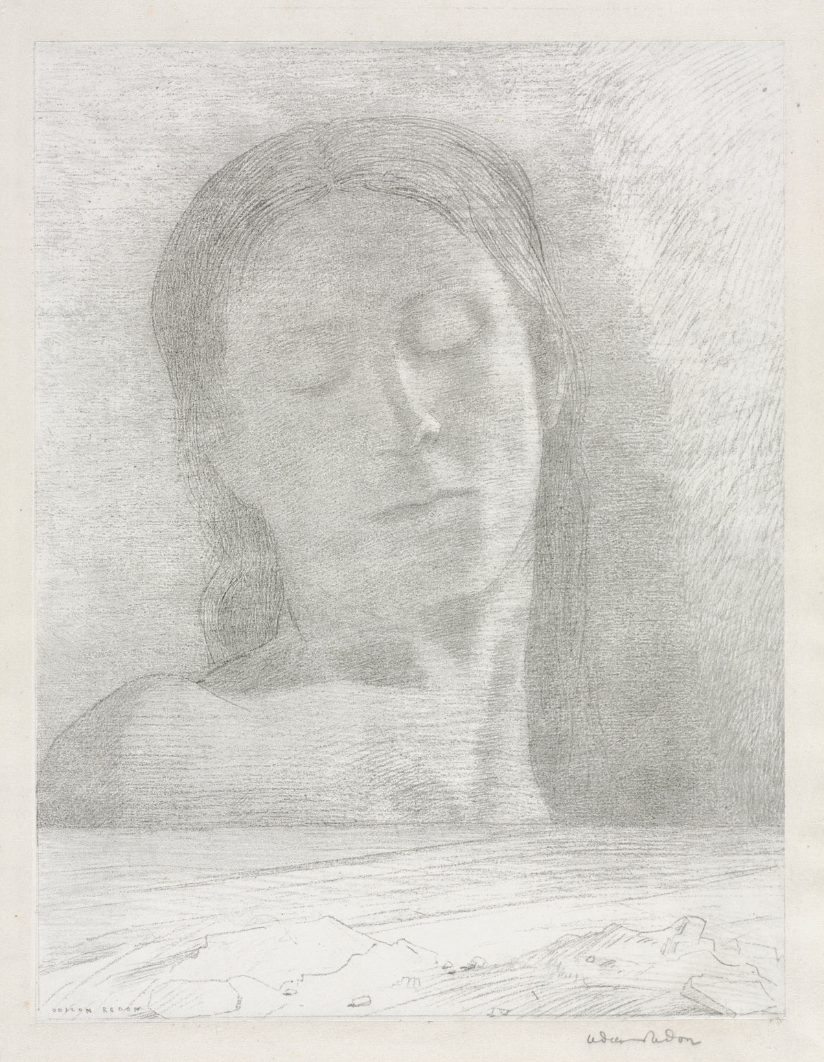 Closed Eyes by Odilon Redon