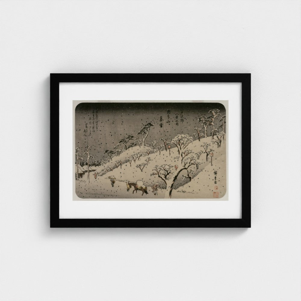Evening Snow at Asuka Hill, from the series Eight Views of the Environs of Edo — Utagawa Hiroshige