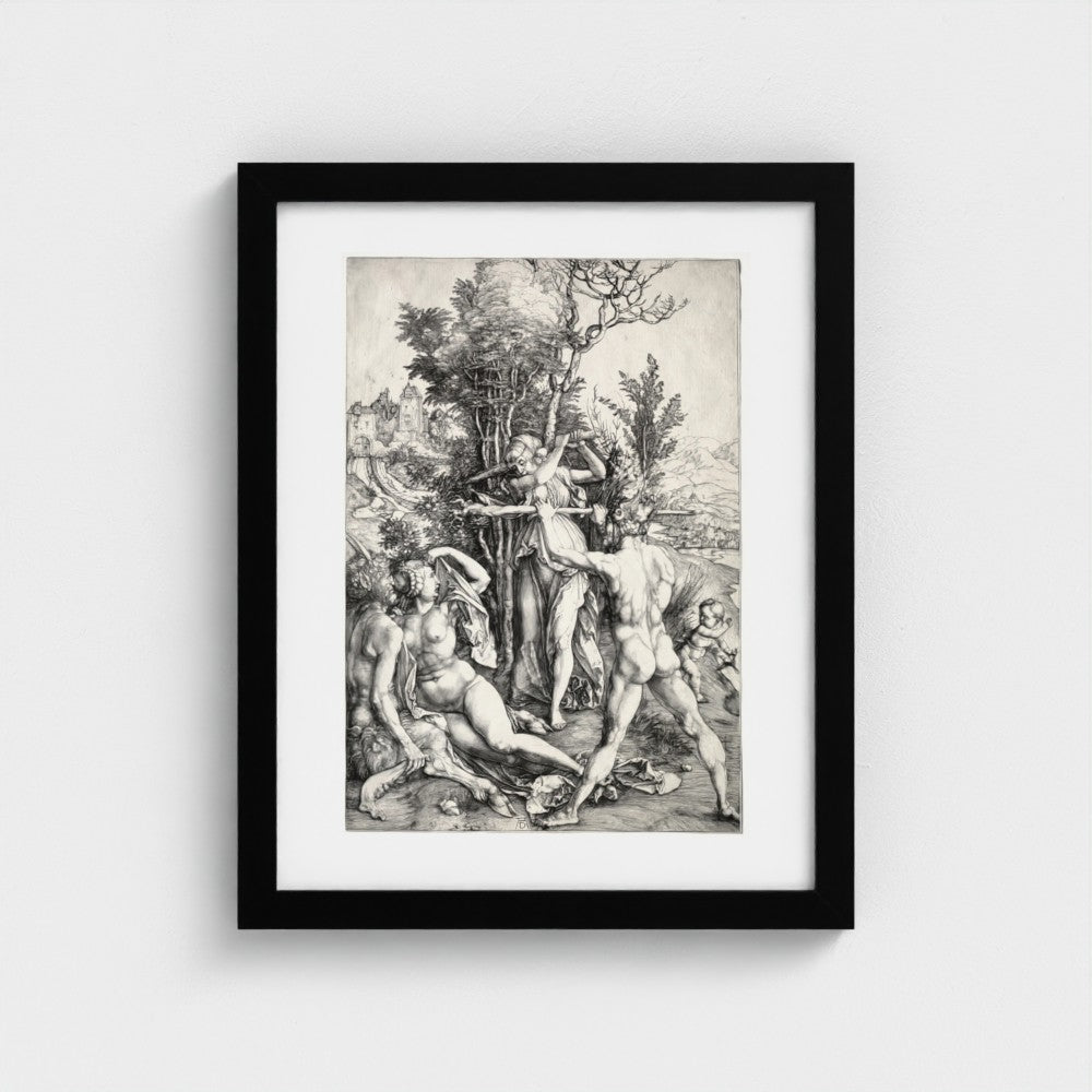 Albrecht Dürer, Hercules at the Crossroad — black frame, 28 × 35.5 cm