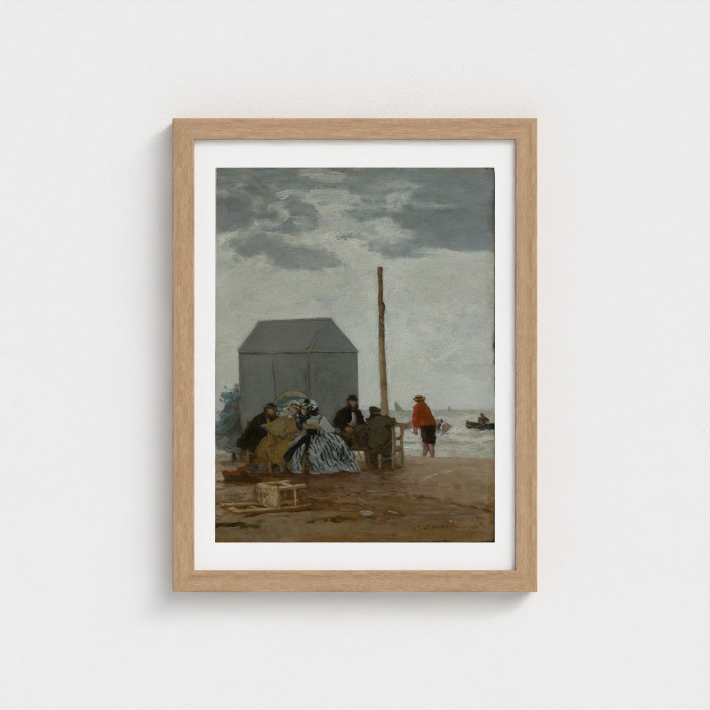 Eugène Boudin, The Beach at Deauville, natural frame