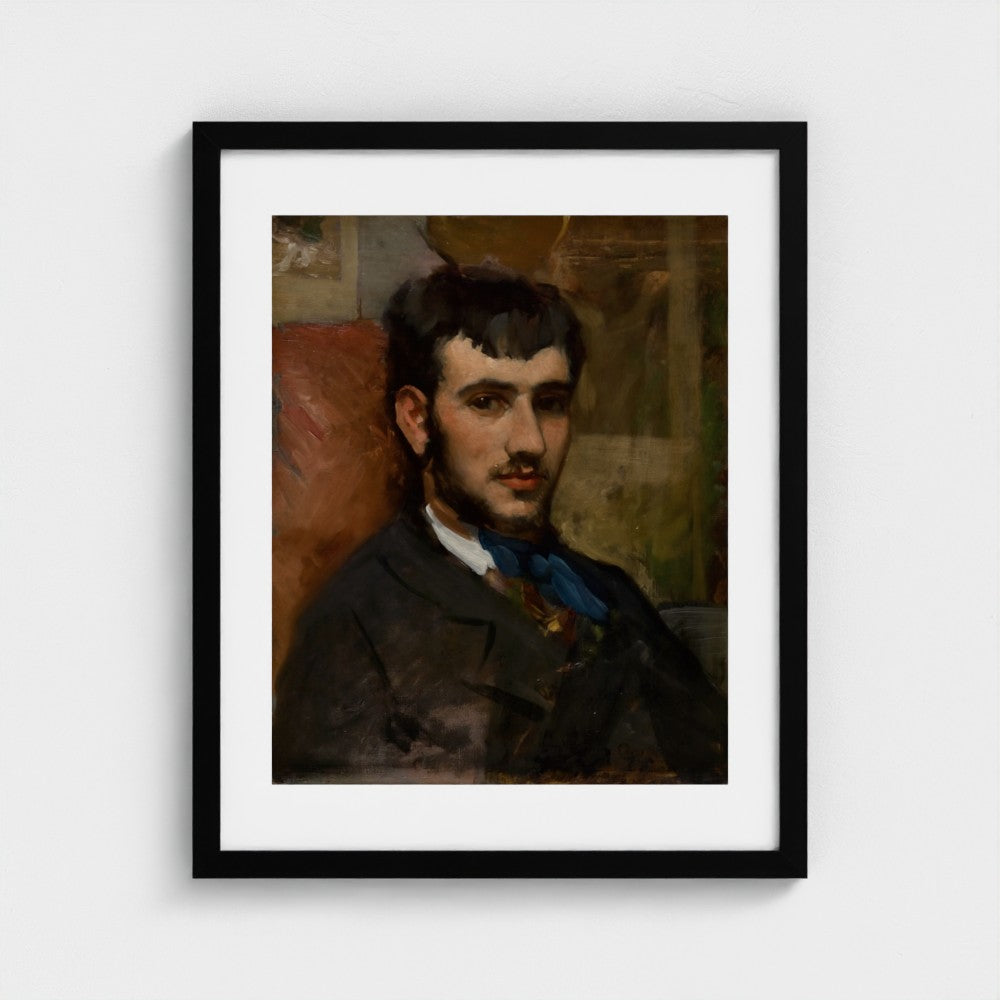 Frédéric Bazille, Portrait of Renoir, black frame
