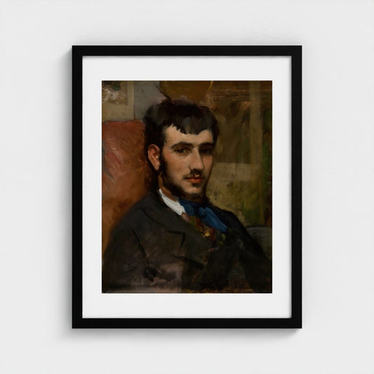 Frédéric Bazille, Portrait of Renoir, black frame