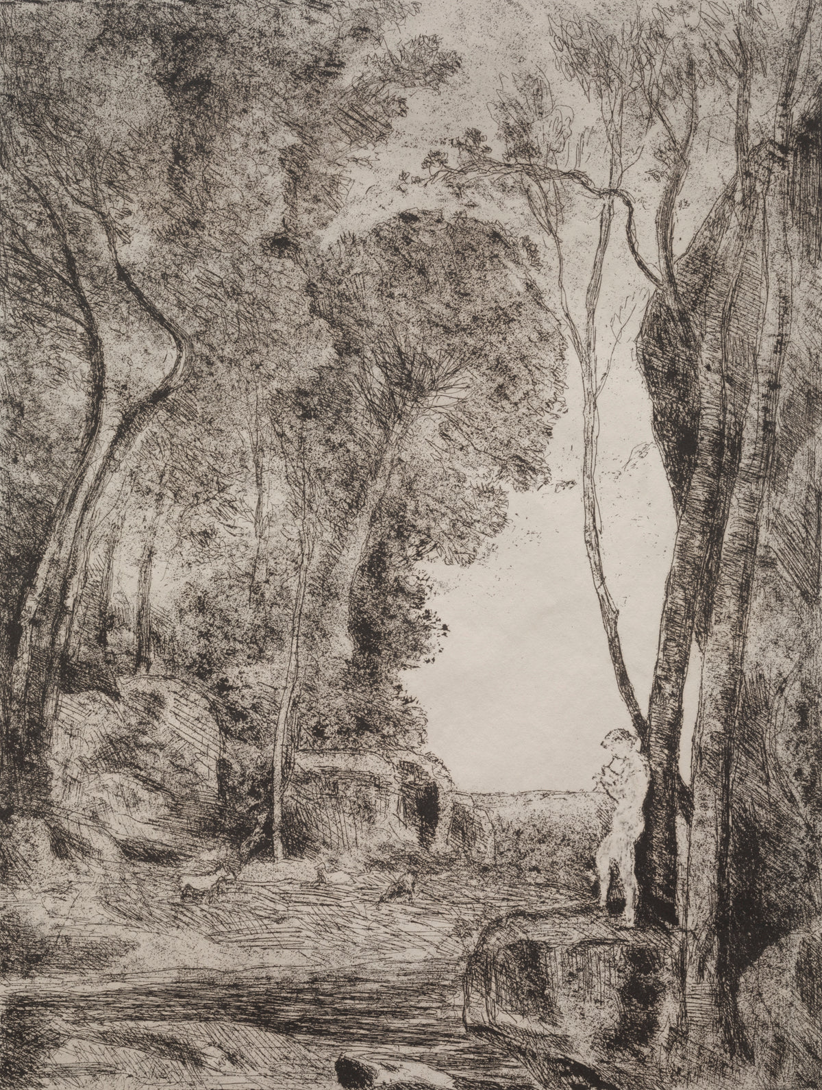 The Little Shepherd by Jean Baptiste Camille Corot, complete artwork