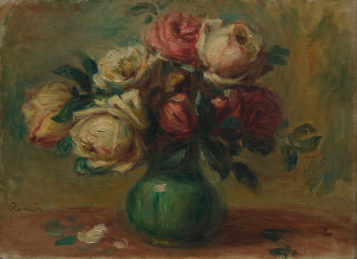 Pierre-Auguste Renoir, Roses in a Vase, c. 1890