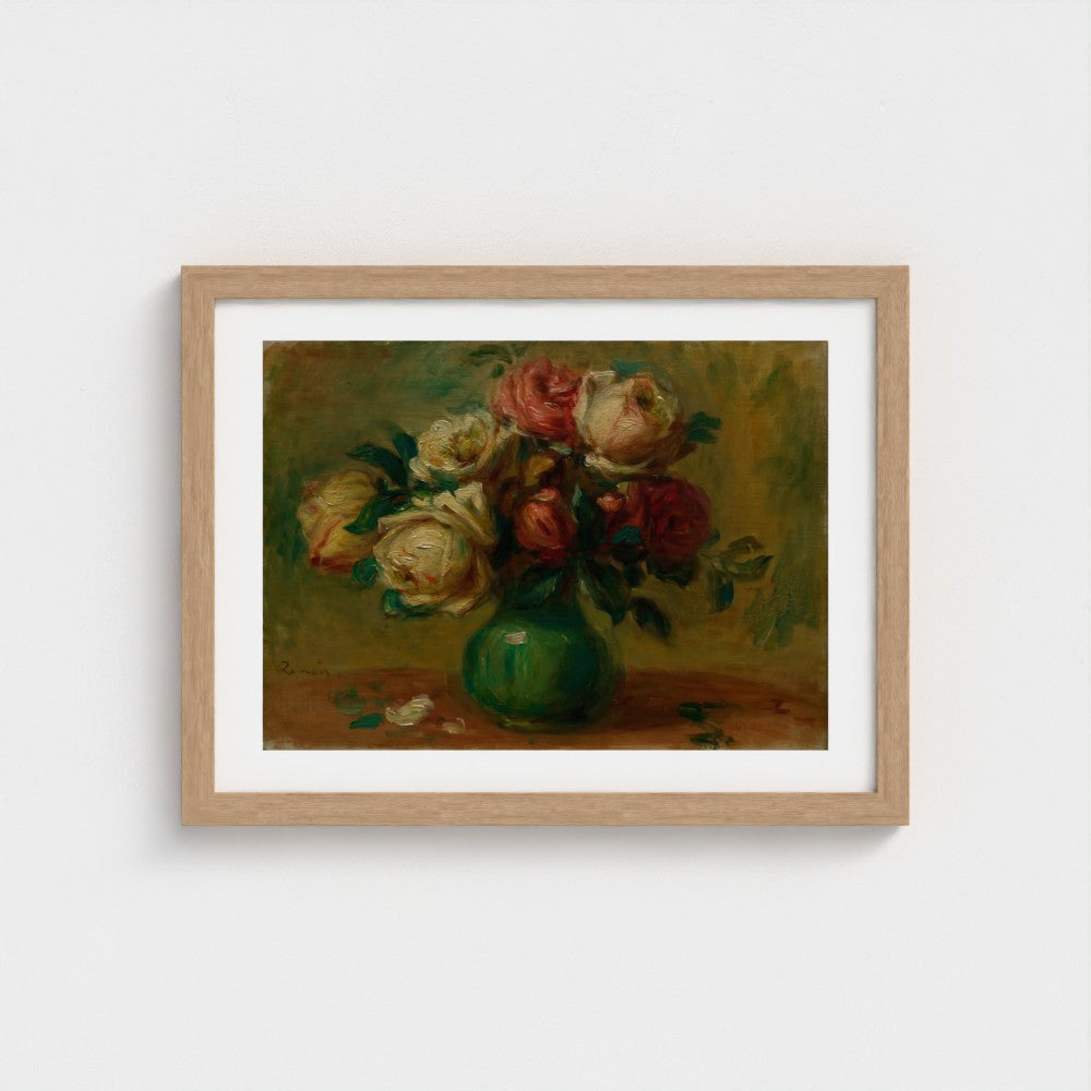 Pierre-Auguste Renoir, Roses in a Vase, natural frame mock-up