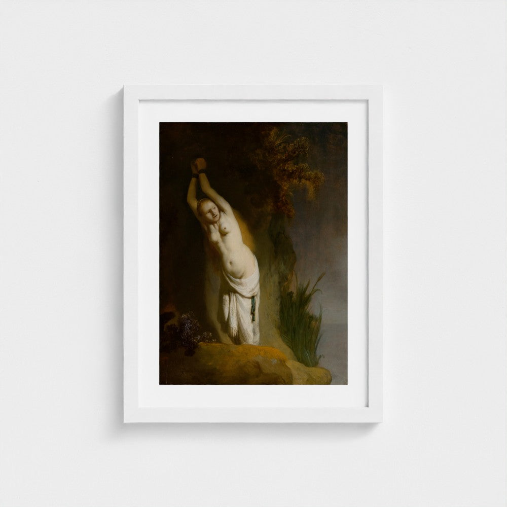 Rembrandt, Andromeda in white frame