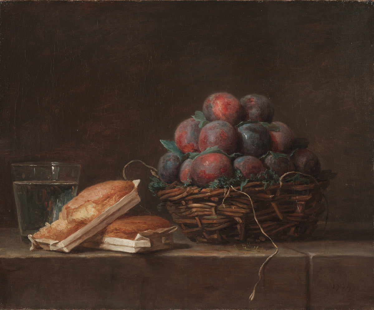 Basket of Plums by Anne Vallayer-Coster