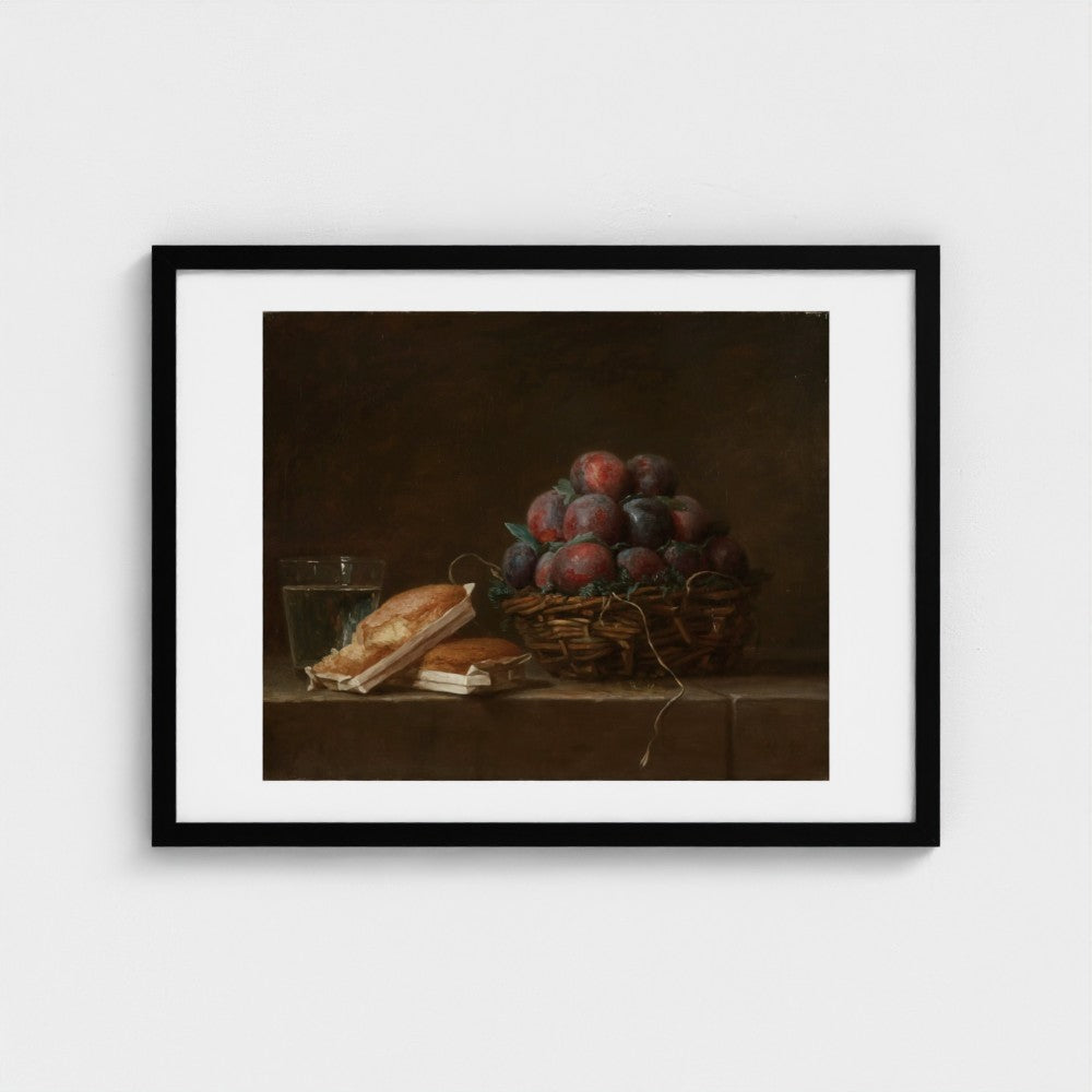 Basket of Plums — Black frame