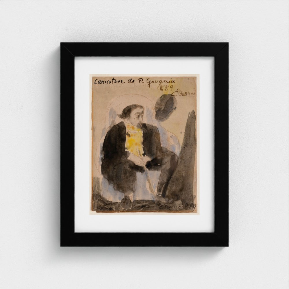 Caricature of Paul Gauguin — Black frame, 20 × 25 cm