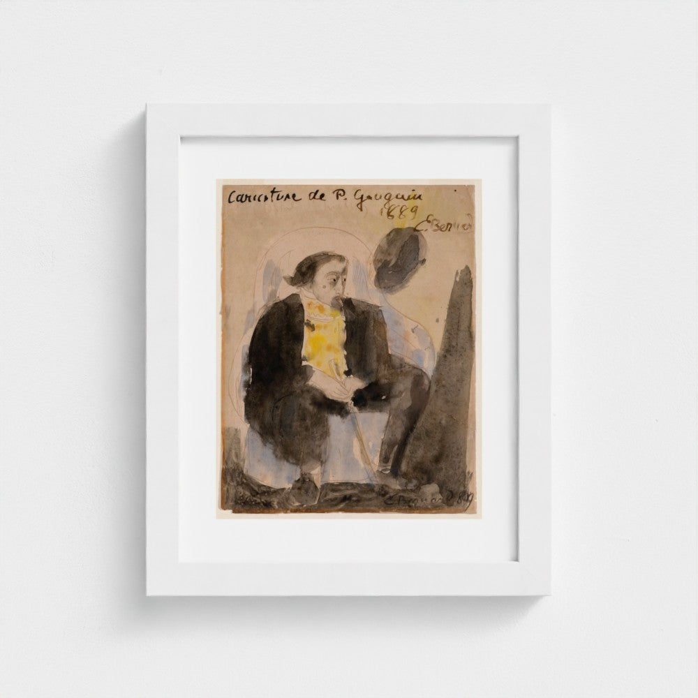 Caricature of Paul Gauguin — White frame, 20 × 25 cm
