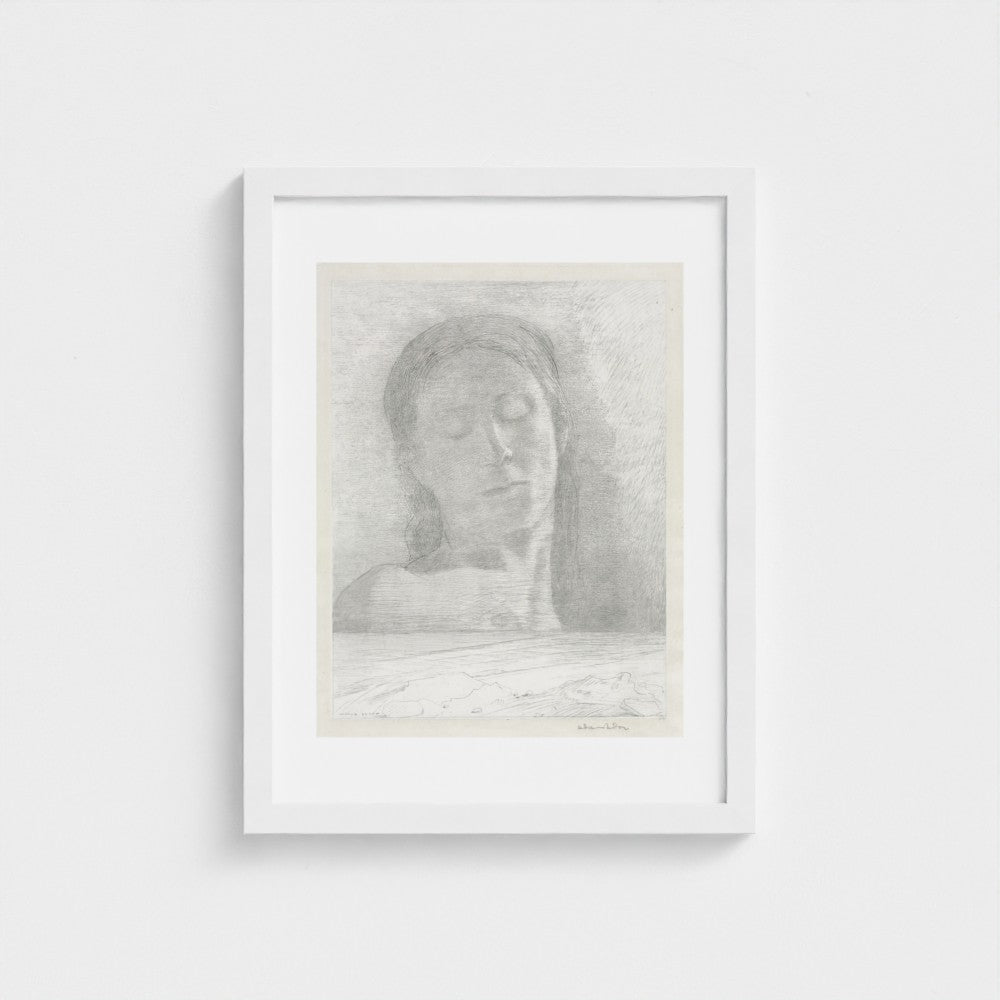 Closed Eyes — White frame