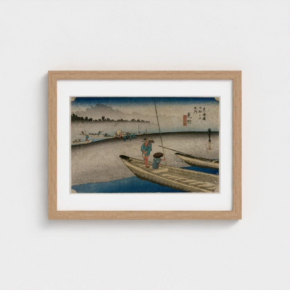 Picture of the Tenryu River near Mitsuke (Station 29), from the series Fifty-Three Stations of the Tokaido — Natural frame