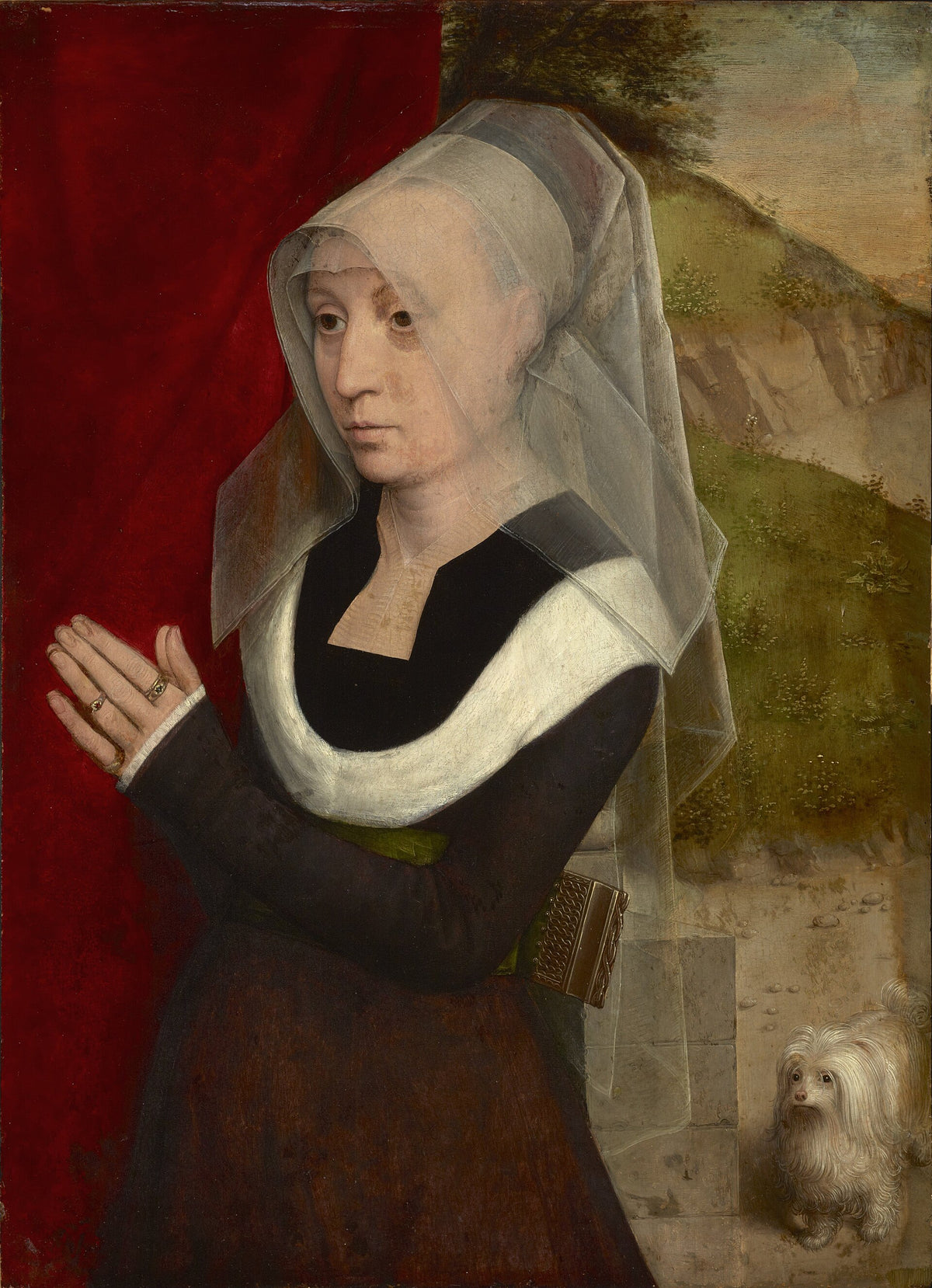 Portrait of a Woman at Prayer by Hans Memling, clean artwork