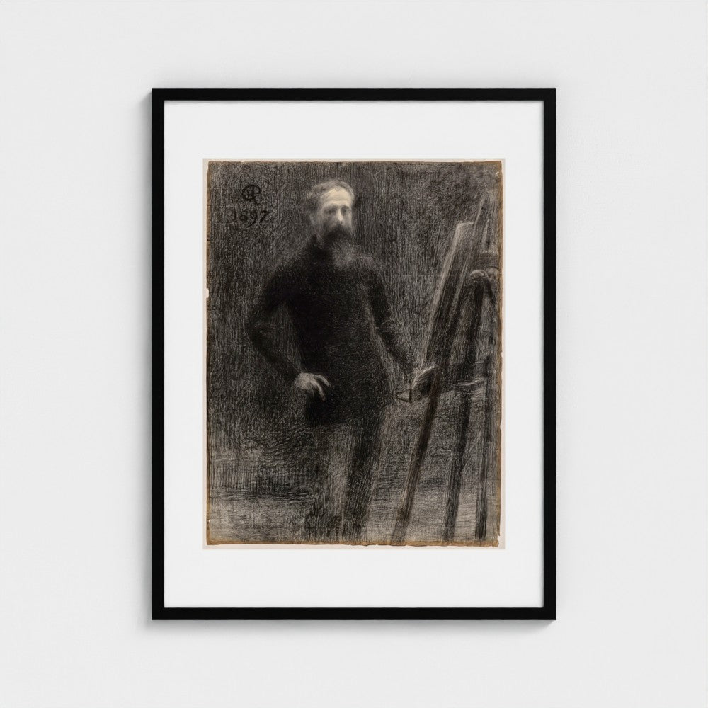 Self-Portrait at Easel — Black frame