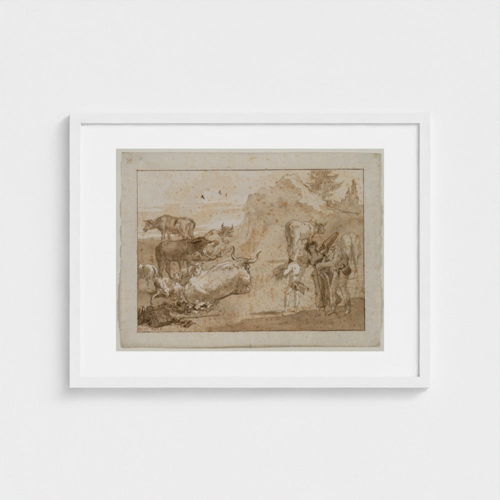 Sheep and Cows — White frame