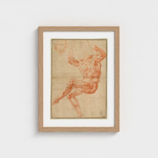 Study for the Nude Youth over the Prophet Daniel (recto) — Natural frame