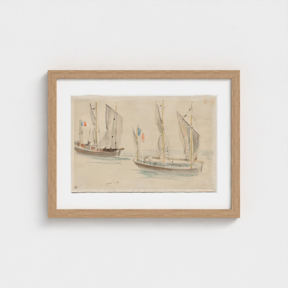 Two Boats at the Harbor of Dieppe — Natural frame